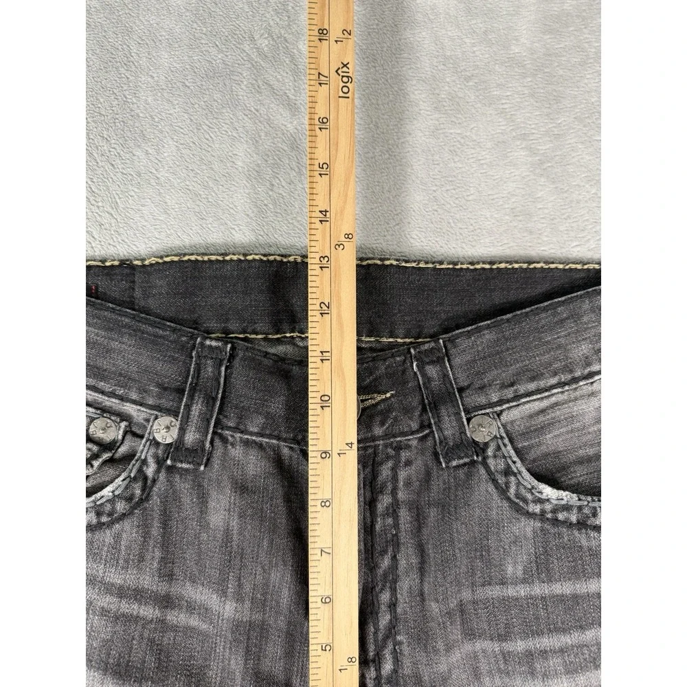 True Religion Jeans Mens 36x34 Black Ricky Relaxed Straight Super T Flap Pocket